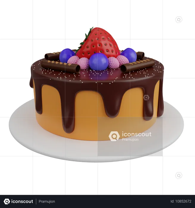 초콜릿 딥 케이크  3D Icon