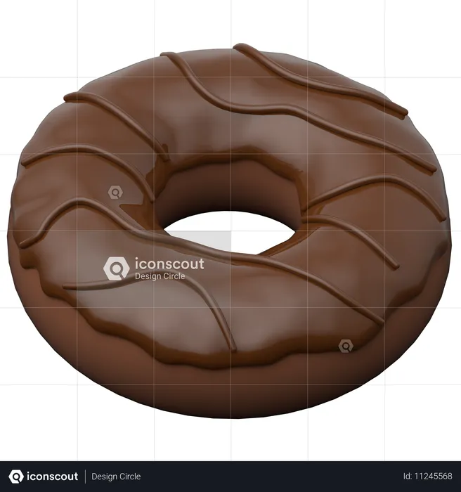 Chocolate Donut  3D Icon