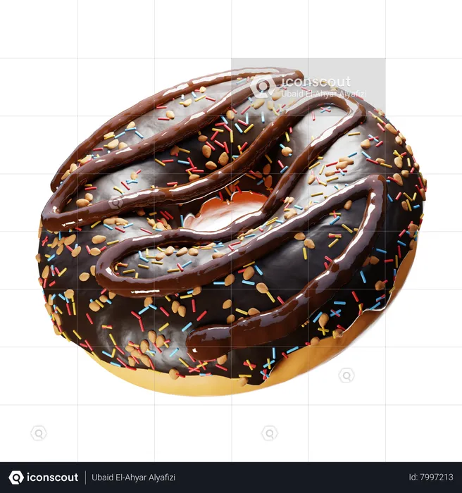 Chocolate Donut  3D Icon