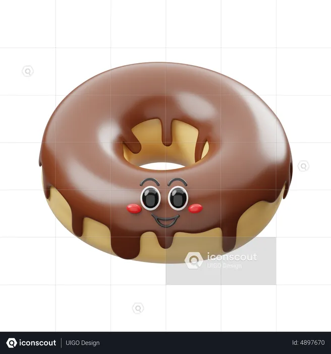 Chocolate Donut  3D Icon