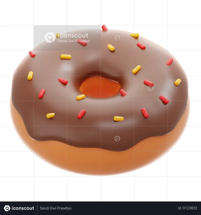 Chocolate Donut  3D Icon