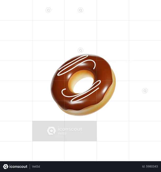 Chocolate Donut  3D Icon