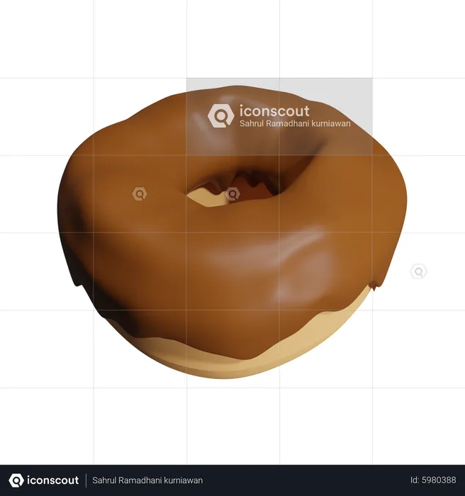 Chocolate Donut  3D Icon