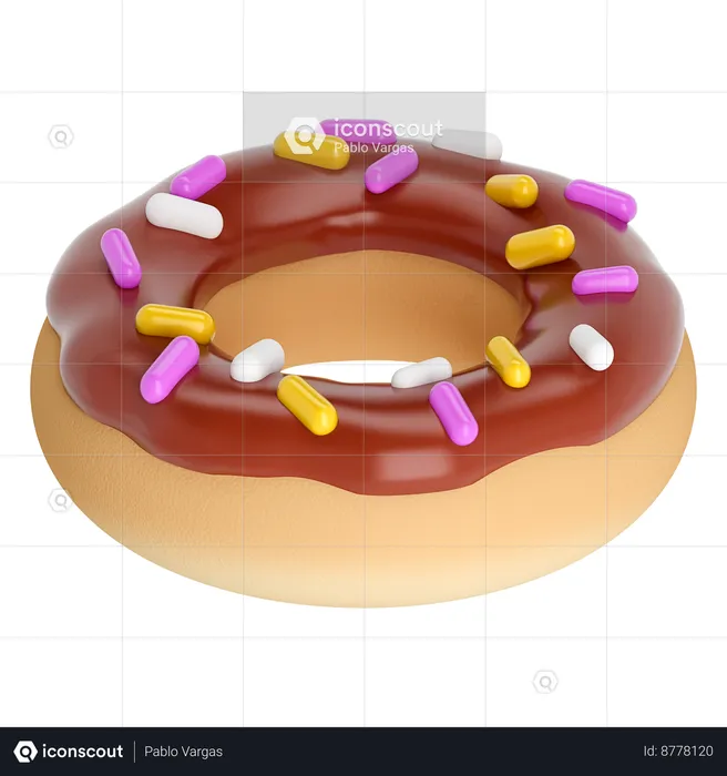 Chocolate-donut  3D Icon