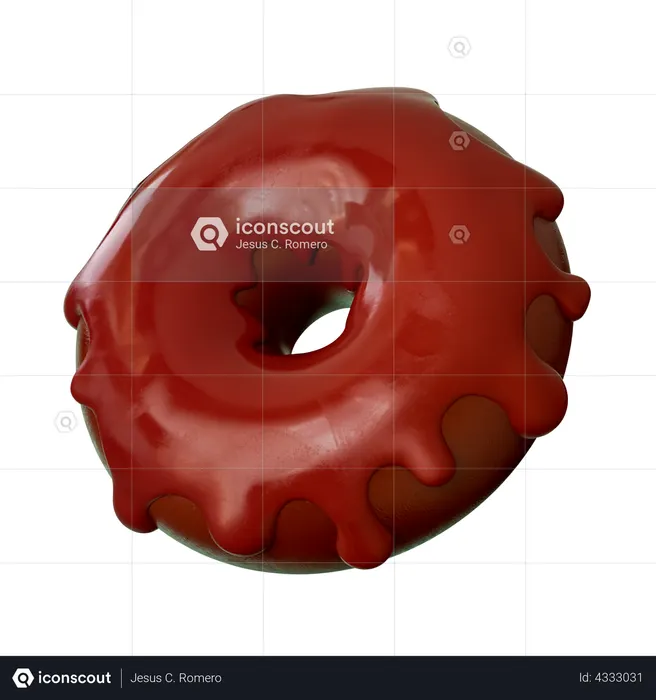 Chocolate Donut  3D Illustration