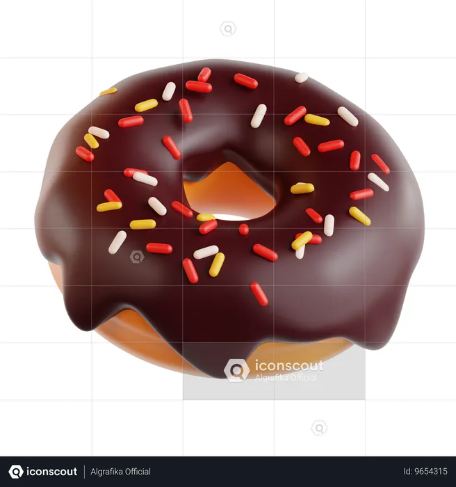 Chocolate doughnut  3D Icon