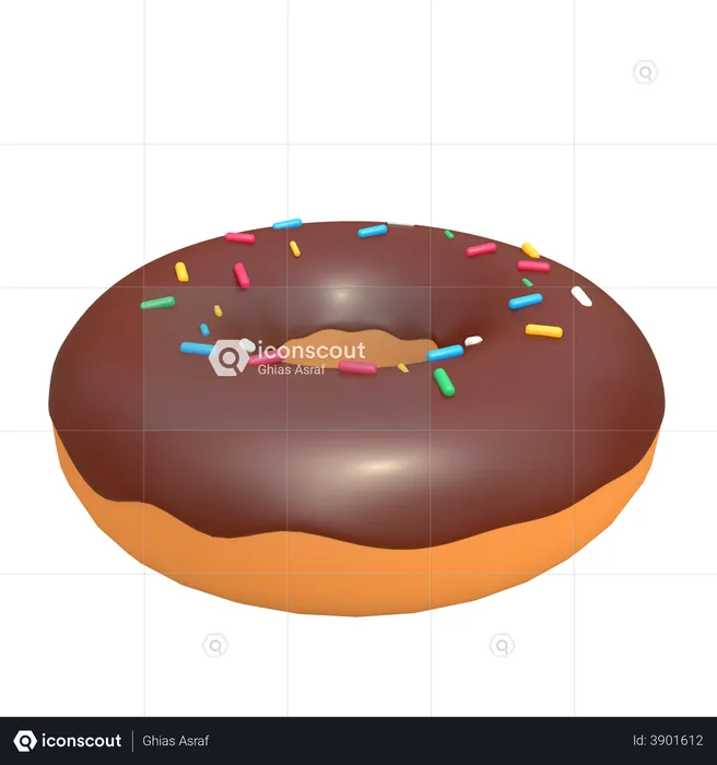 Chocolate Doughnut  3D Illustration