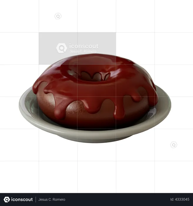 Chocolate Doughnut  3D Illustration