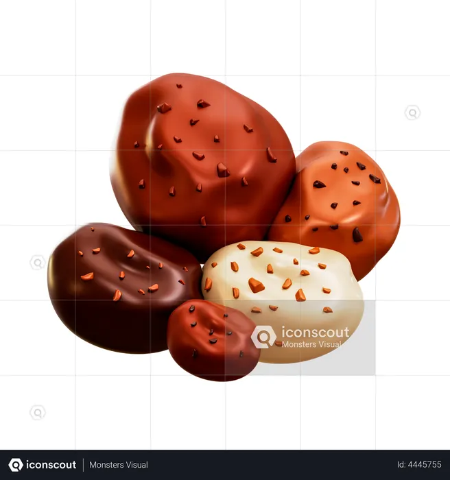 Chocolate Granules  3D Illustration
