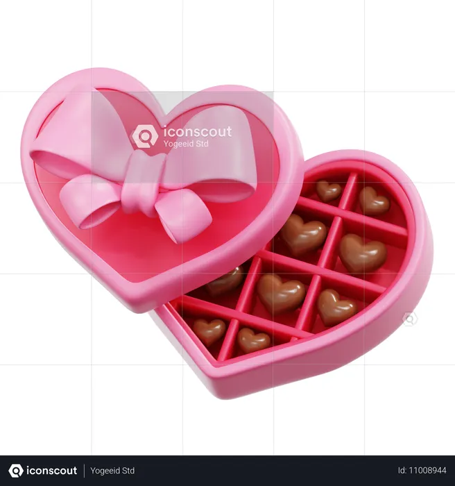 Chocolate Heart Box  3D Icon