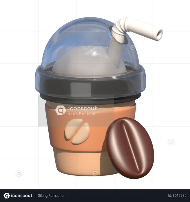 Chocolate Ice Coffee  3D Icon