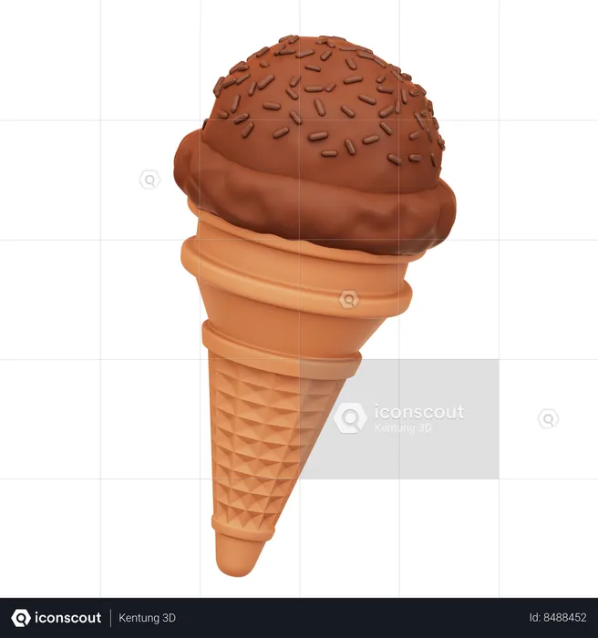 Chocolate Ice Cream  3D Icon