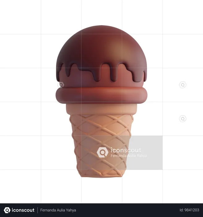 Chocolate Ice Cream  3D Icon