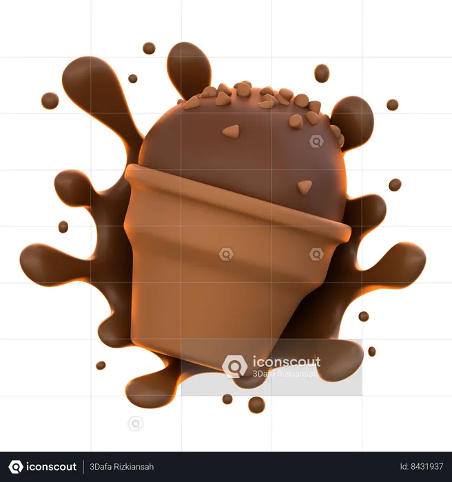 Chocolate Ice Cream  3D Icon