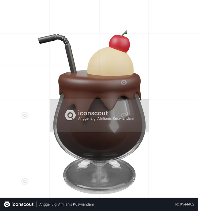 Chocolate Ice Cream  3D Icon