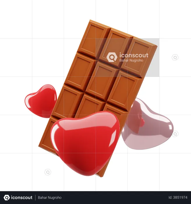 Chocolate Love  3D Illustration