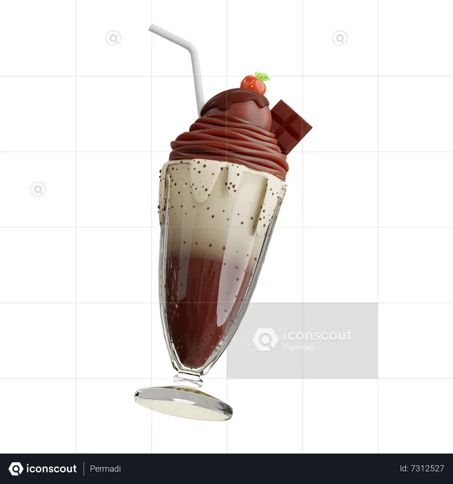 Chocolate Milkshake  3D Icon