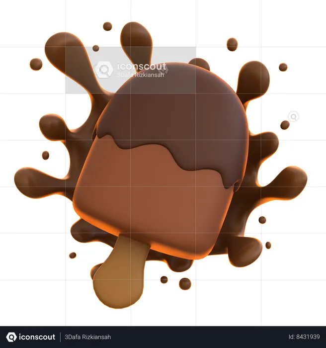 Chocolate Popsicle  3D Icon