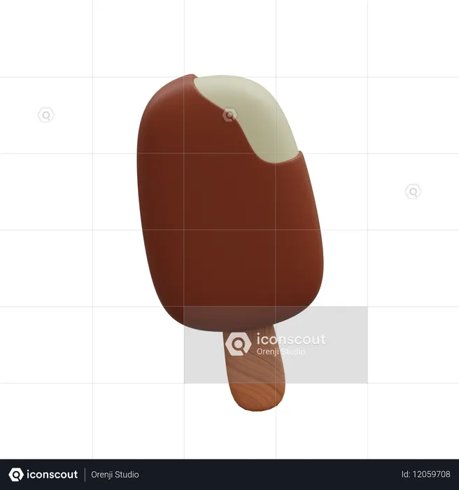 Chocolate Popsicle  3D Icon