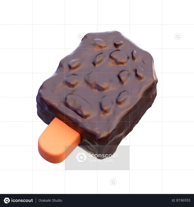 Chocolate Popsicle  3D Icon