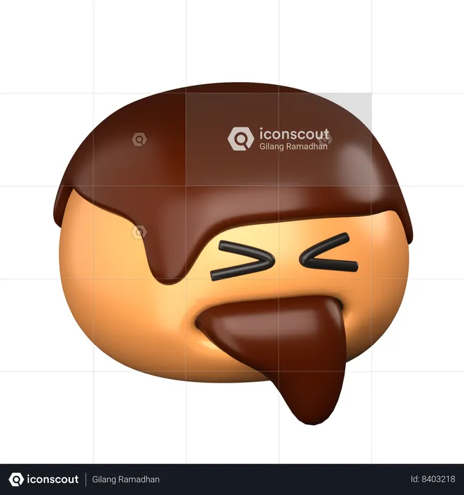 Chocolate Puff Vomit Emoji 3D Icon