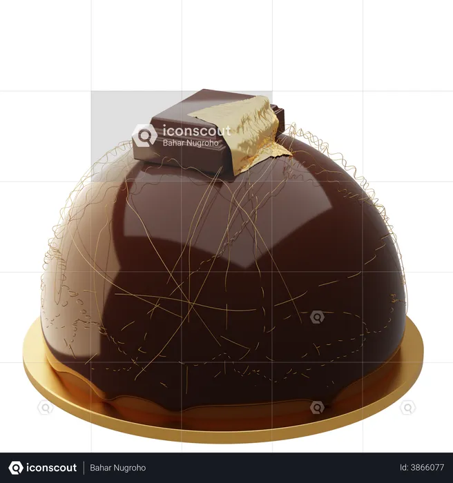 Chocolate Round Cake  3D Illustration