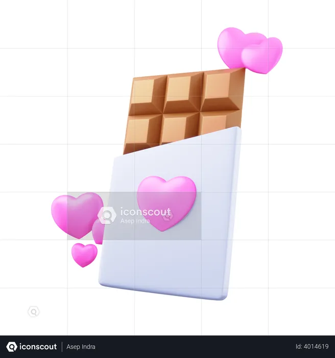 Chocolate de san valentin  3D Illustration