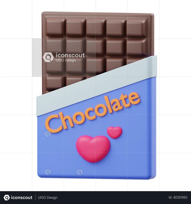 Chocolate de san valentin  3D Illustration