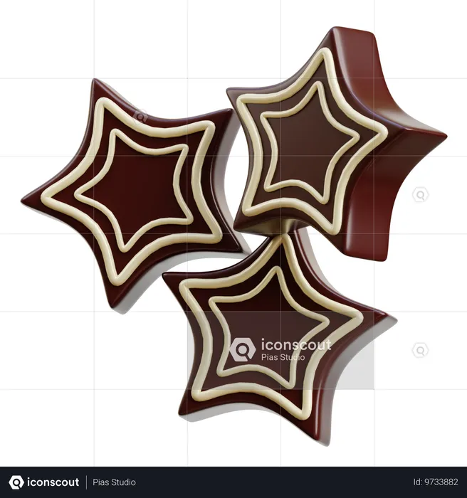 Chocolate star  3D Icon