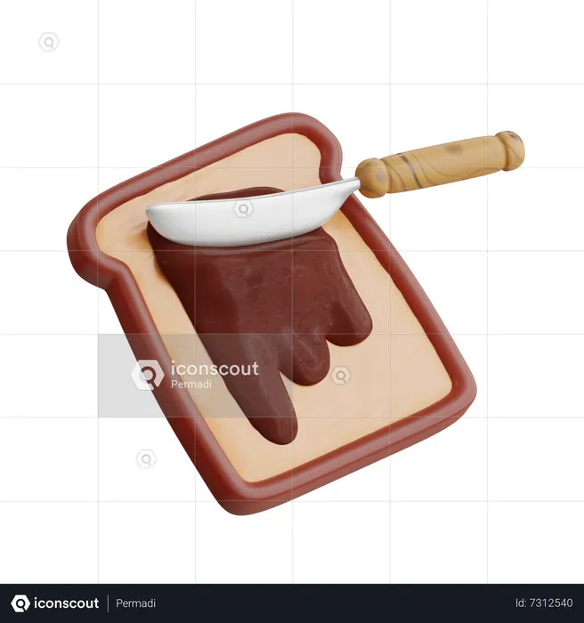 Chocolate Toast  3D Icon