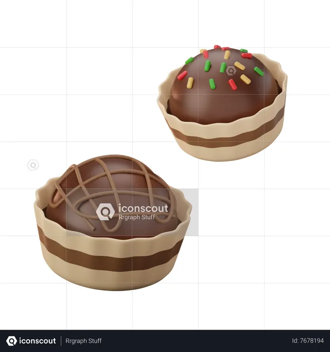 Chocolate Truffle  3D Icon