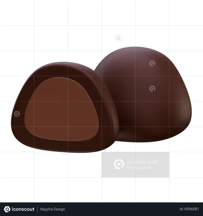 Chocolate Truffle  3D Icon