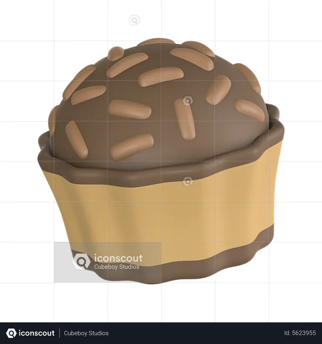 Chocolate Truffle  3D Icon