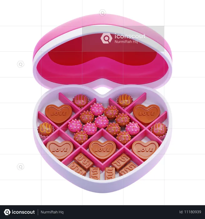 Chocolates Gift Box  3D Icon
