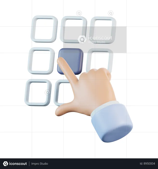 Choose With Hand  3D Icon