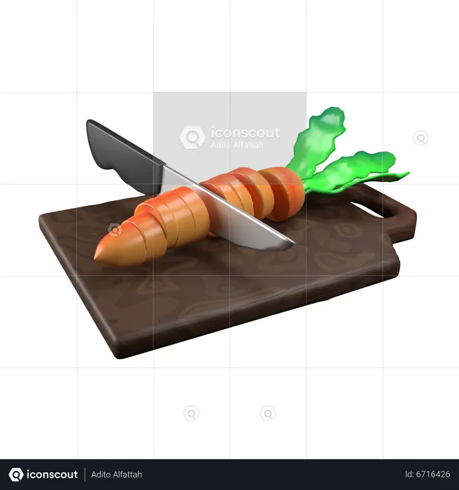 Chopping Carrot  3D Icon