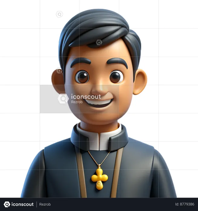 Christian Father Avatar  3D Icon