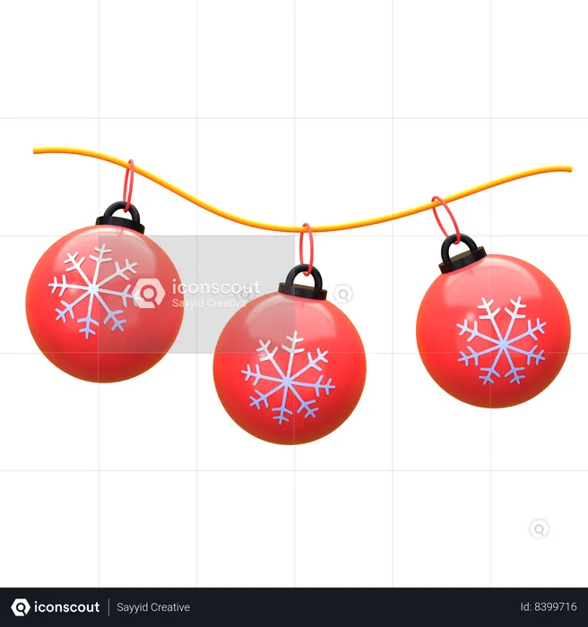 Christmas Ball Decoration  3D Icon