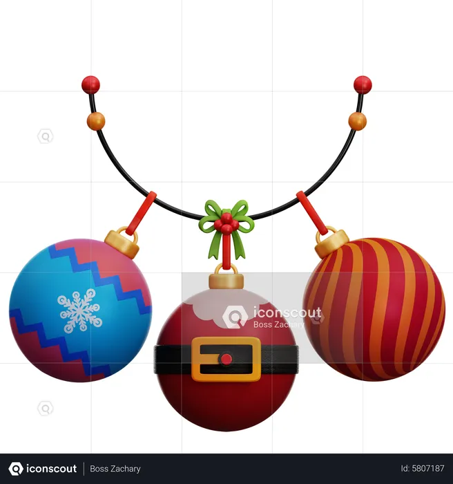 Christmas Ball Decoration  3D Icon