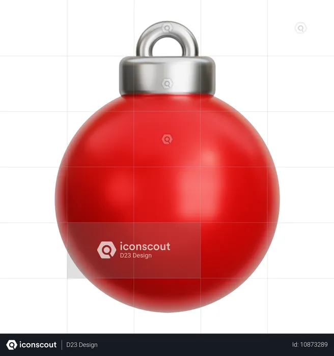 Christmas Ball Red  3D Icon