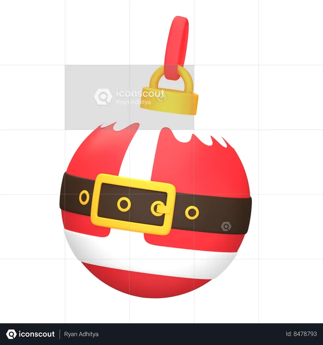 Christmas Ball Santa  3D Icon