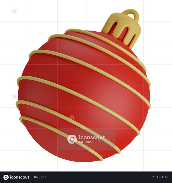 Christmas ball with spiral 3D Illustration