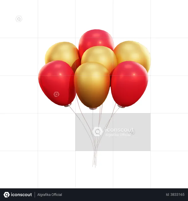 Christmas Balloons  3D Illustration