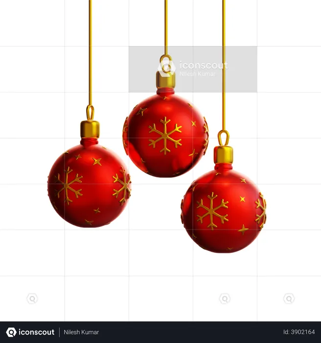 Christmas Balls  3D Illustration