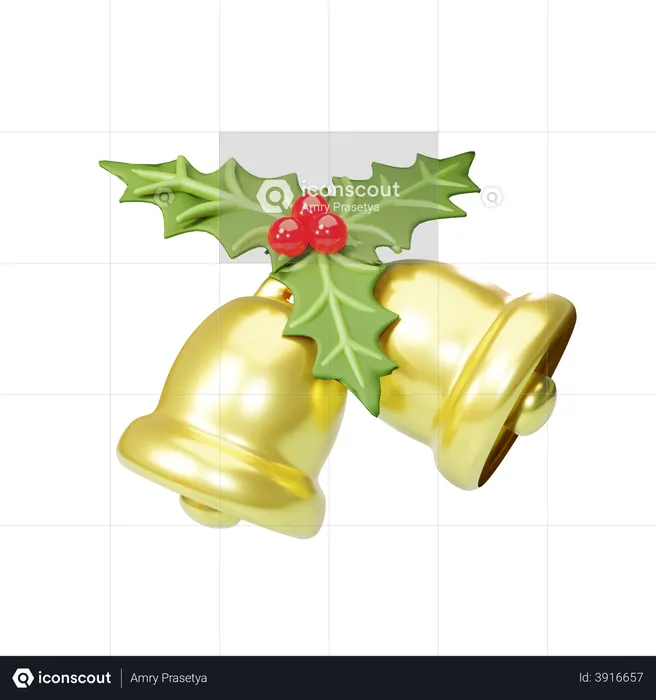Christmas bell  3D Illustration
