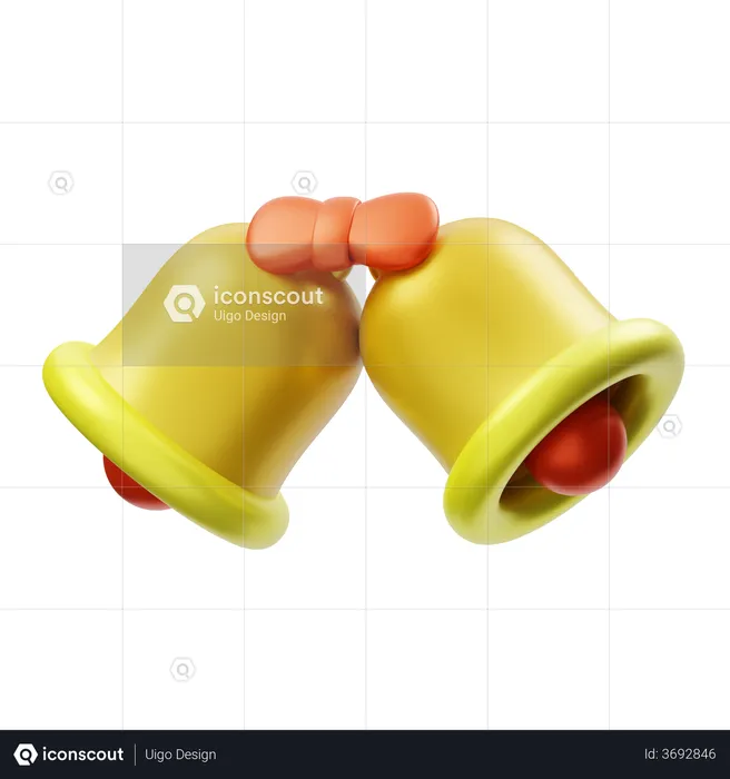 Christmas Bells  3D Illustration