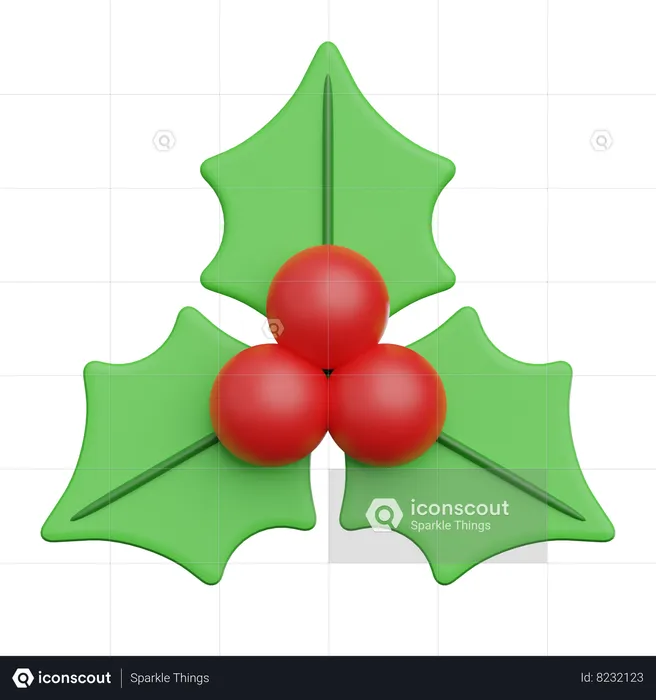 Christmas Berries  3D Icon