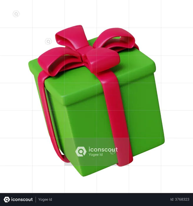 Christmas Box Gift  3D Illustration