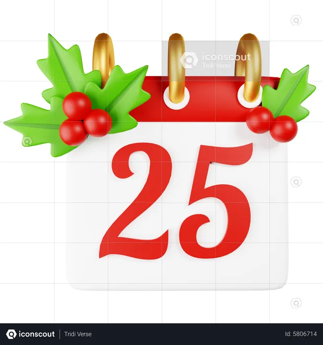 Christmas Calendar 25  3D Icon