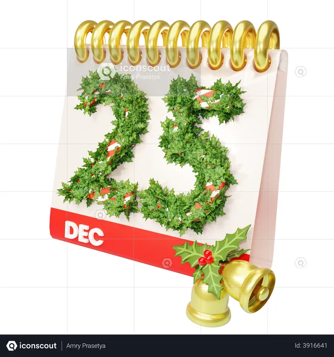 Christmas calendar  3D Illustration